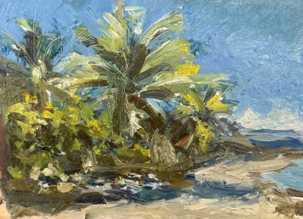 PLAYA CON PALMERAS